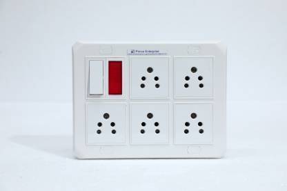 sivam 5 PLUG +1 SWITCH + 1 INDICATOR (MODULAR)(2) 2 Socket Extension Boards