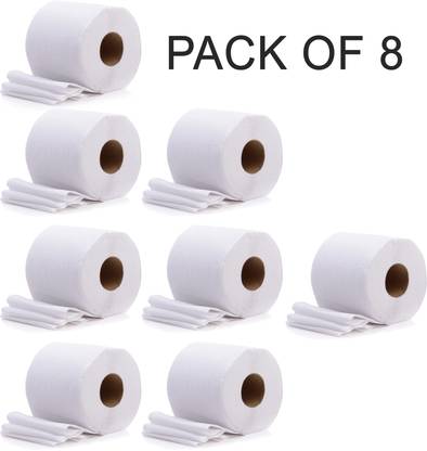 SHIVMEDICOS 2 Ply Toilet Paper Tissue Roll pack Of 8. Par Roll 250 Sheet Toilet Paper Roll