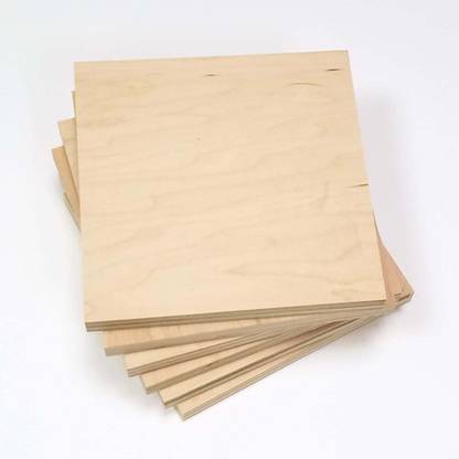 Whittlewud pack of 10 Blank Wood MDF Board,MDF Chipboard Sheets for Crafts & Arts, laser Cutting 8In x 8In Size of Each Pieces. Pine Wood Veneer