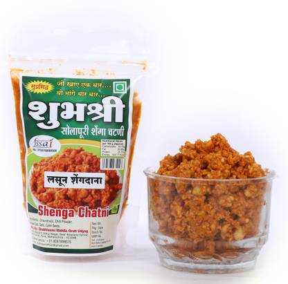 Shubhashree Peanut Chutney with Garlic (200g x 4) | Solapur Shenga Chutney Chutney Granules