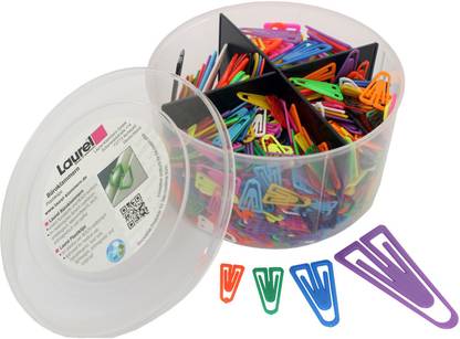 LAUREL Basic Colours Paper Clips Page Markers Tabs Fasteners Colour Flag & Plant Identifiers 21mm, 25mm, 35mm, 60mm 100% Recyclable Polystyrene Paper Clip