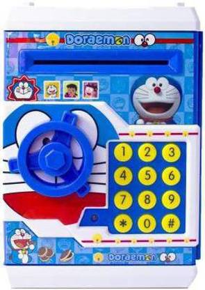 EZELO Money Safe Bank ATM Electronic Piggy Bank with changeable Password Lock Digital Savings Safe for Coins and Notes Coin Bank (Blue) Coin Bank