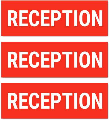 Mindcraftz Reception Sign Board Pack of 3 Red color Emergency Sign
