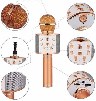 MAGA MART Advance Handheld Wireless Singing Mike Multi-Function Bluetooth Karaoke Mic with Microphone Speaker for All Smart Phones microphone