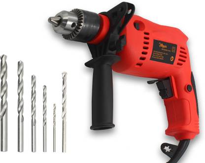 Hillgrove HOPD2 All Purpose Drill Machine with 6 Drill Bits for Making Holes in Metal/Wood/Concrete with Reverse Rotaion and Variable Speed Pistol Grip Drill