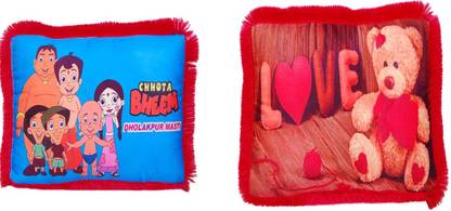 Styler Soft Pillow Printed Chhota Bheem And Love Blue And Red Color Pack Of 2 - 10 cm