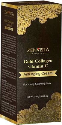 Zenvista Meditech Gold Collagen & Vitamin C Anti Ageing cream for Wrinkles & Fine Lines . Best For Pigmentation Beautiful & Yung Skin.