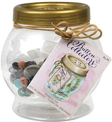 Blumenthal Lansing Small Plastic Jar With Lid Craft Button Storage Container, 6'' X 6''