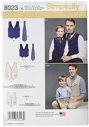 CSS Industries Simplicity Patterns Cummerbund and Ascot Boys' and Men's Vest and Bow-Tie