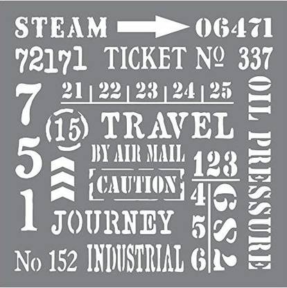 DecoArt Andy Skner Mixed Media dustrial Elements Stencil, , 8 X 8-ch