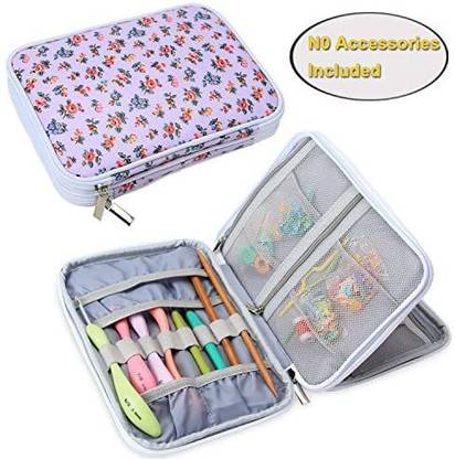 Damero INC Teamoy Crochet Hook Case, Travel Storage Bag for Swing Crochet Hooks, Lighted Hooks, Needles(Up to 8'') and Accessories,