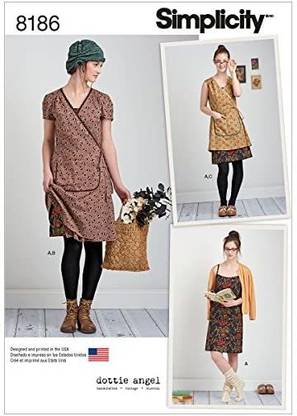 CSS Industries Simplicity 8186 Frock and Slip DressPattern for Women by Dottie Angel in Sizes D5 (4-12)