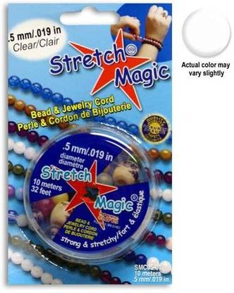 Craft County 0.5mm Diameter Stretch Magic Bead Jewelry Elastic Cord Line Clear 10 Meter