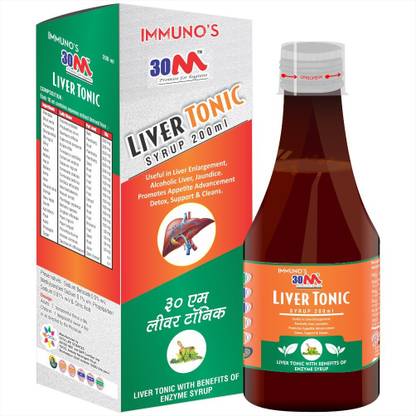 30M Ayurvedic Fatty Liver Tonic Syrup Medicine (1 x 200 ml) for Children, Adults - Appetite, Weight gain, Fatty liver, Jaundice, Detox, Liver enlargement - Pack of 1