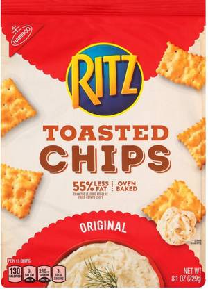 Ritz Toasted Chips Original 55% Less Fat Oven Baked ,229g Chips
