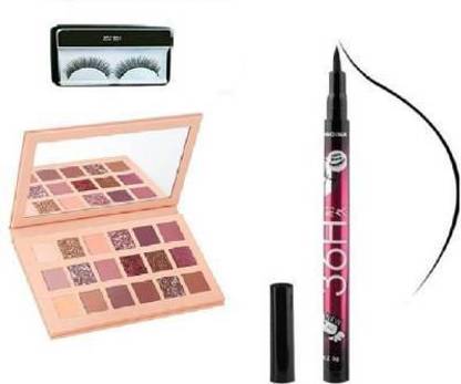 hich Eyelashes and Eyeshadow palette with Yanqina Liquid Eyeliner