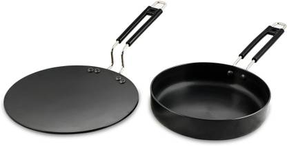 Cookie 1 Fry Pan and 1 Tawa Non-Stick Coated Cookware Set