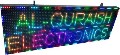 AL-QURAISH LED SCROLLING / MOVING TEXT SIGN PROGRAMABLE DISPLAY BOARD WIFI OPERATED 3×1 FT. MULTICOLOR LED Display