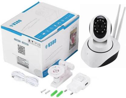 SellRider 360 Degree Double Antenna Smart Wi-Fi Auto- Rotating Via Mobile Night Vision Mobile HD CCTV Wifi Camera 720P with Audio and Wall Mount Camera Security Camera