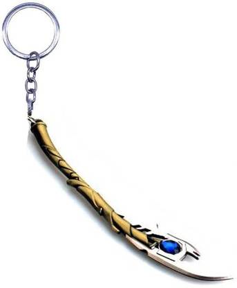 PA08Prise Avengers Marvel Loki Chitauri Scepter Bronze Keychain Key Chain