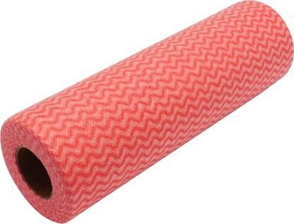 SOMUDEE Cleaning Wipes Roll - 50 Sheets Per Roll (Red, Pack of 1)