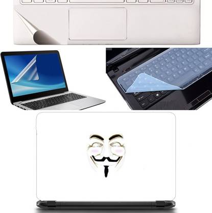 SDM 4in1 Combo of (white 3d joker)Laptop Skin with Palmrest Skin, Laptop Screen Guard and Key Guard for All Laptop - Notebook Combo Set Combo Set