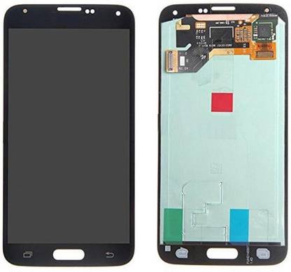 sparewala Super AMOLED Mobile Display for Samsung Galaxy S5-Black(display glass combo folder)