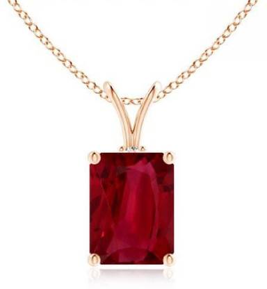 RATAN BAZAAR Ratan Bazaar Natural Gemstone Ruby Stone Pendant Gold-plated Ruby Stone Pendant