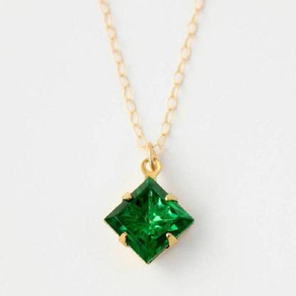 RATAN BAZAAR Ratan Bazaar Natural Certified Emerald Stones For women Gold-plated Emerald Stone Pendant
