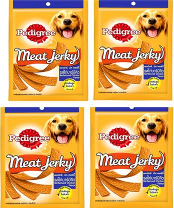 PEDIGREE Pedigree Meat Jerky Stix, Barbecued Chicken Flavour, Pack of 4 (80 gm *4) Barbecue, Chicken Dog Treat