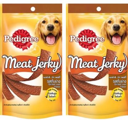 PEDIGREE Pedigree Meat Jerky Stix, Grilled Liver Flavour, Pack of 2 (80 gm *2) Liver Dog Treat