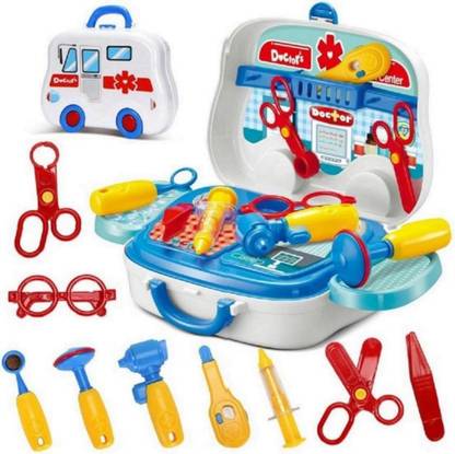 Amazia Medical Equipment Doctor Play Kit set in Medical Suitcase With Wheels To Play at Home for kiddos.