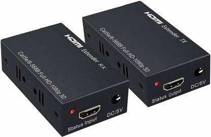 ULTRABYTES HDMI Extender 60m, 4k HDMI RX Receiver and TX Transmitter 60m HDMI Repeater Over Cat5e, Cat6 Upto 60 Meters Supports 3D & Full HD 1080p for TV Projector. Media Streaming Device