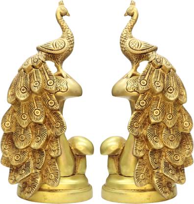 B H A R A T H A A T Brass Big Peacock Showpiece (8.2 * 2.8 *8.2 inches) Decorative Showpiece  -  20.82 cm