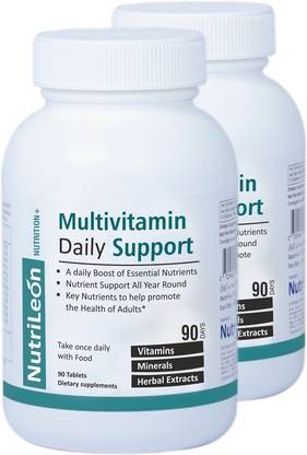 NutriLeon Multivitamin Daily with Spirulina, Ginseng, Pine Bark Extract 180 Tablets