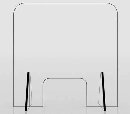 paper pebbles Clear Acrylic Partition Shield for Office Table/Desk/Counter 61 cm Acrylic Sheet