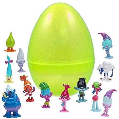 Totem World 1 Toy Filled Jumbo Easter Egg with 12 Troll Figurines Inside Characters from DreamWorks Trolls Prefilled to Sav