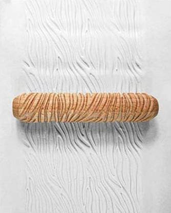 Sanbao Studio Ceramic Wood Hand Rollers, Pottery Texture Roller, Clay Pattern Stick, Tiger Stripes