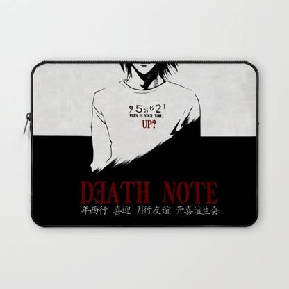 Crazy Corner Death Note Quote Anime Printed Laptop Sleeve 15.6 Inch/Laptop Case Cover with Shockproof & Waterproof Linen On All Inner Sides (Made of Canvas with Ultra HD Print) - Gift for Men/Women Waterproof Laptop Sleeve/Cover