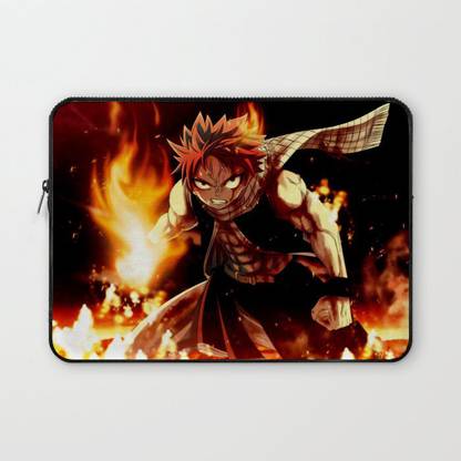 Crazy Corner Angry Natsu Dragneel Anime Printed 13 Inch Laptop Sleeve/Laptop Case Cover with Shockproof & Waterproof Linen On All Inner Sides (Made of Canvas with Ultra HD Print) - Gift for Men/Women Waterproof Laptop Sleeve/Cover