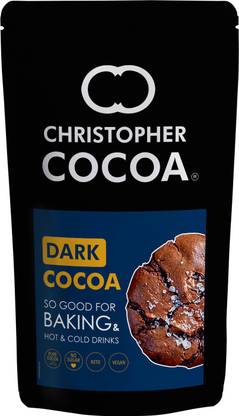 Christopher Cocoa Dark Cocoa Powder, Unsweetened (Bake, Cake, Hot Chocolate, Drinking Shakes) Malt Milk Powder