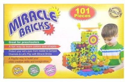 MGT CREATION 101 piece interlocking learning blocks motorized spinning gear building toy set