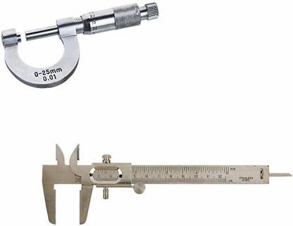 MRSC 2pc Combo 125 mm Vernier Caliper + 0-25 mm Micrometer Screw Gauge Caliper-01 Vernier Caliper