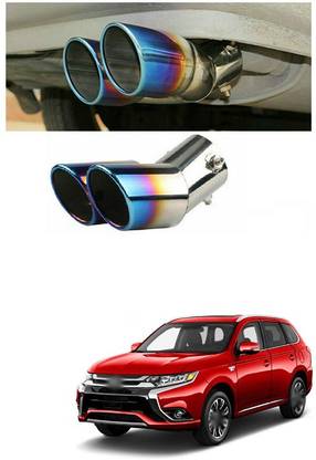 PRTEK Dual Exhaust Tip Exhaust Pipe Trim Stainless Steel Muffler Tail Universal Double Outlets End Pipe a156  Car Silencer