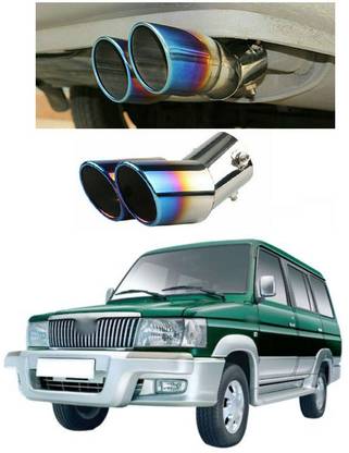 PRTEK Dual Exhaust Tip Exhaust Pipe Trim Stainless Steel Muffler Tail Universal Double Outlets End Pipe a245  Car Silencer