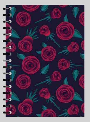 Paper Parwana A5 Size Daily Planner Notebook Undated Unruled- Spiral Bound - Planning. Time Management Notebook. Schedule Your Day, Achieve Goals, Manage to-do List - (100 Sheet 200 Pages. (Red Rose Pattern) A5 Notebook Unruled 200 Pages
