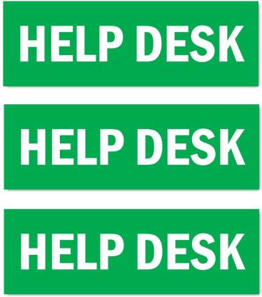 Mindcraftz Help Desk Sign Board Green color Pack of 3 | 12 x 4 inches Emergency Sign