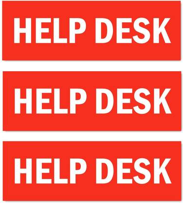 Mindcraftz Help Desk Sign Board Red color Pack of 3 | 12 x 4 inches Emergency Sign