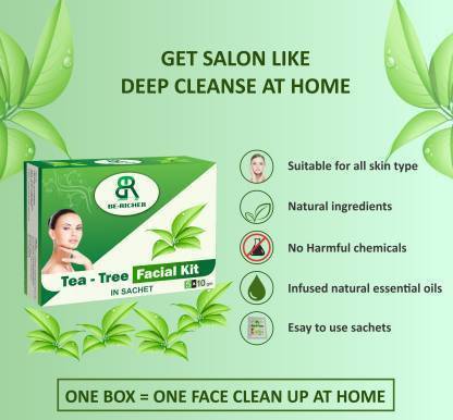 BE-RICHER TEA TREE FACIAL KIT WITH 5 STEP SACHETS