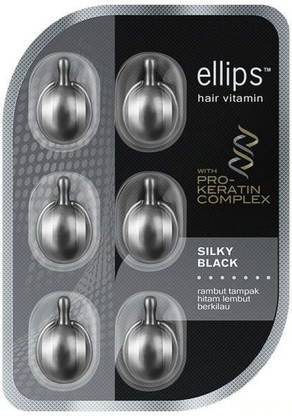 ellips Hair Vitamin (Pro Keratin Complex) - Silky Black (6 Capsule)